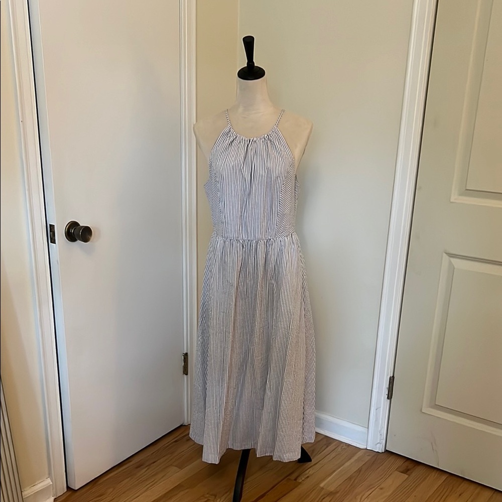 Striped Halter Midi Dress